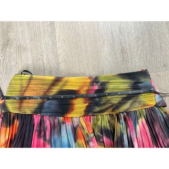 Walter Baker Womens Chiffon Pleated Abstract Print Short Skirt Y2K Size 2 - Picture 9 of 10